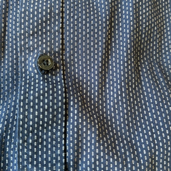 Navy Patterned Button Down - Picture 3 of 5